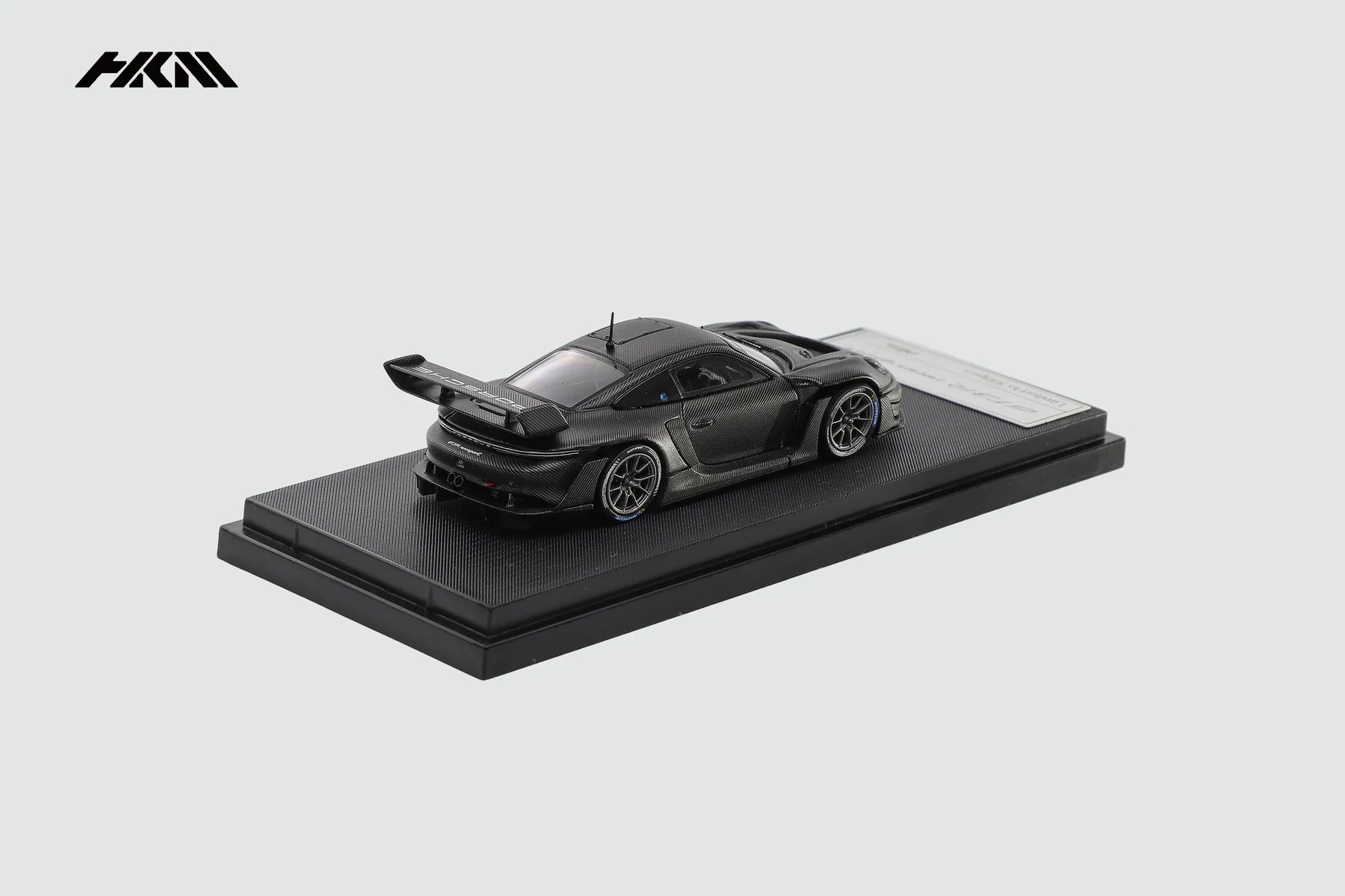 (Pre-Order) HKM 1:64 911(992) GT3 R Rennsport Large Tail Wing All Carbon Black Model Car