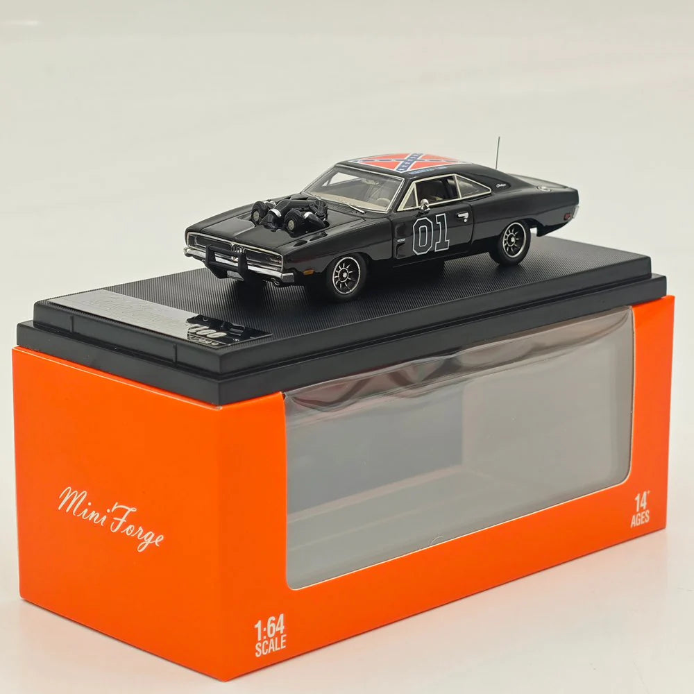 MINIFORGE 1/64 1969 Charger "General Lee" Exposed Blown V8 Black