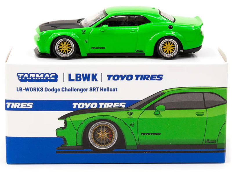 Tarmac Works LB-WORKS Dodge Challenger SRT Hellcat Green Metallic Diecast 1/64 Global 64