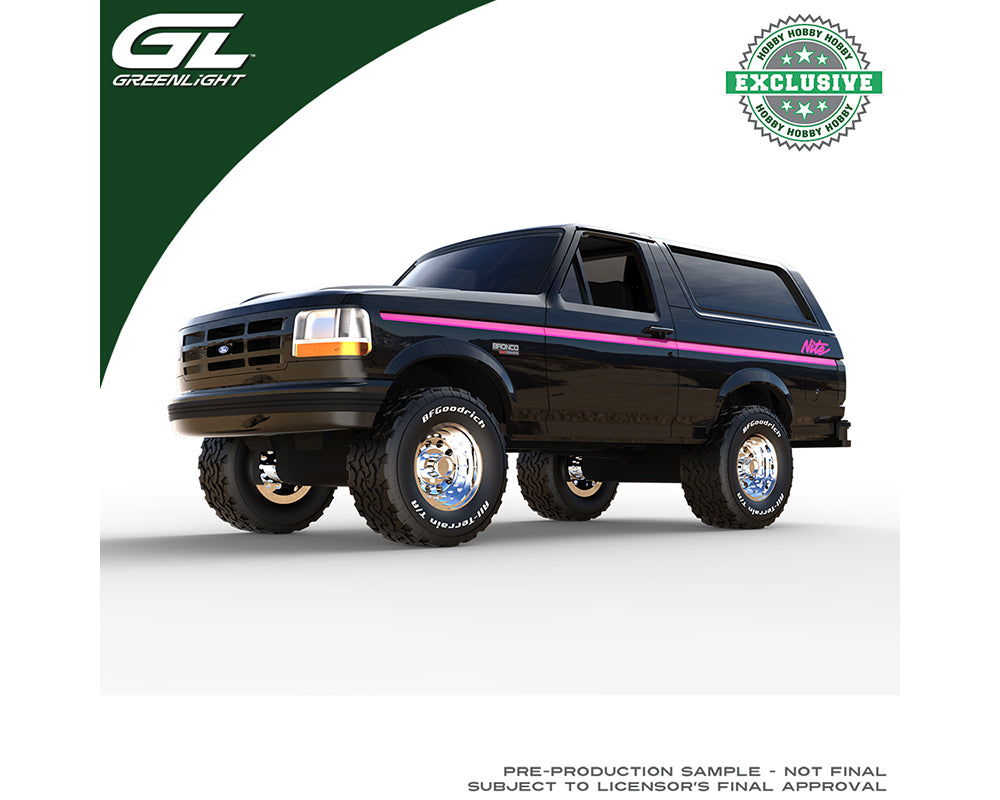 (Coming Soon) GREENLIGHT 1:64 1992 Ford Bronco Lifted – Black Nite – Hobby Exclusive