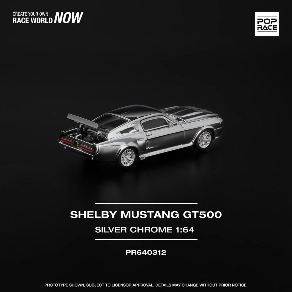 (Coming Soon) POPRACE 1/64 SHELBY MUSTANG GT500 - SILVER CHROME