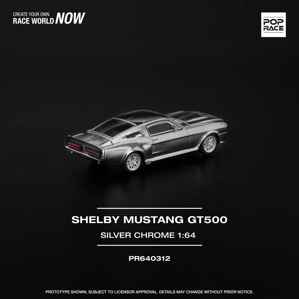 (Coming Soon) POPRACE 1/64 SHELBY MUSTANG GT500 - SILVER CHROME