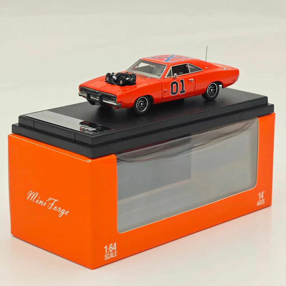 MINIFORGE 1/64 1969 Charger "General Lee" Exposed Blown V8 Orange
