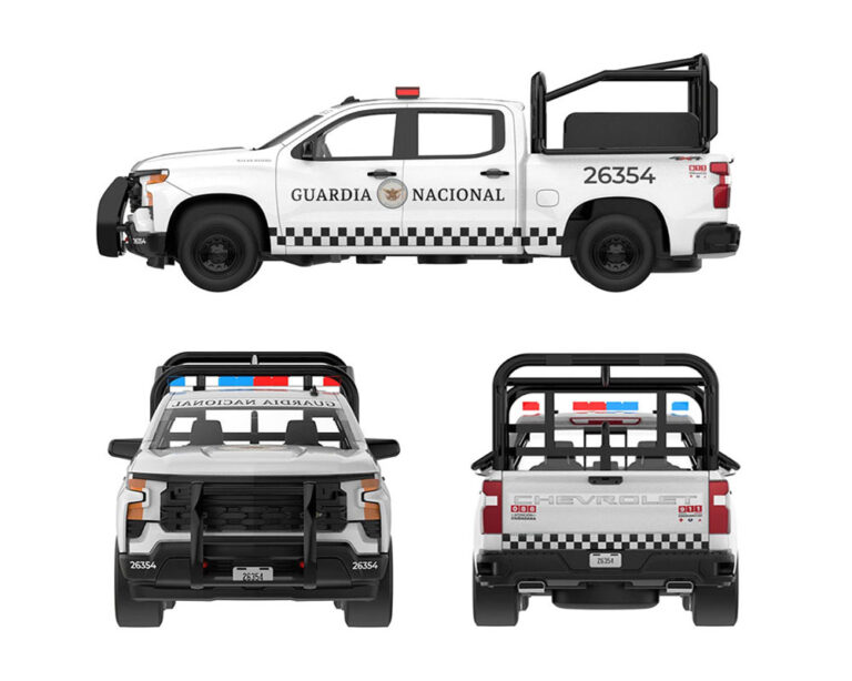 (Coming Soon) Greenlight 1:64 2023 Chevrolet Silverado Police Mexico GUARDIA NACIONAL – Mijo Exclusives
