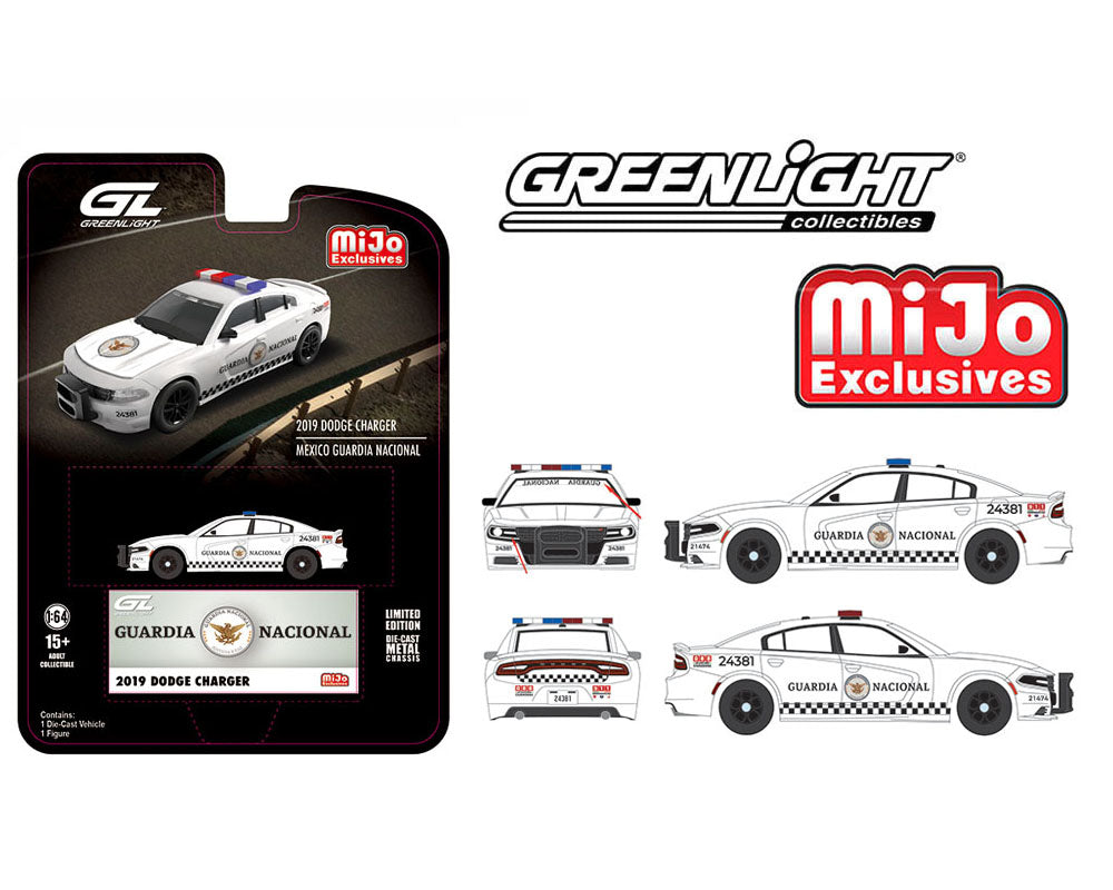 (Coming Soon) Greenlight 1:64 2019 Dodge Charger Police Mexico GUARDIA NACIONAL – Mijo Exclusives
