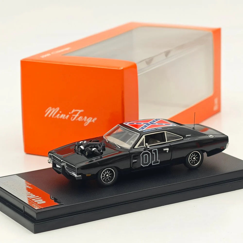 MINIFORGE 1/64 1969 Charger "General Lee" Exposed Blown V8 Black