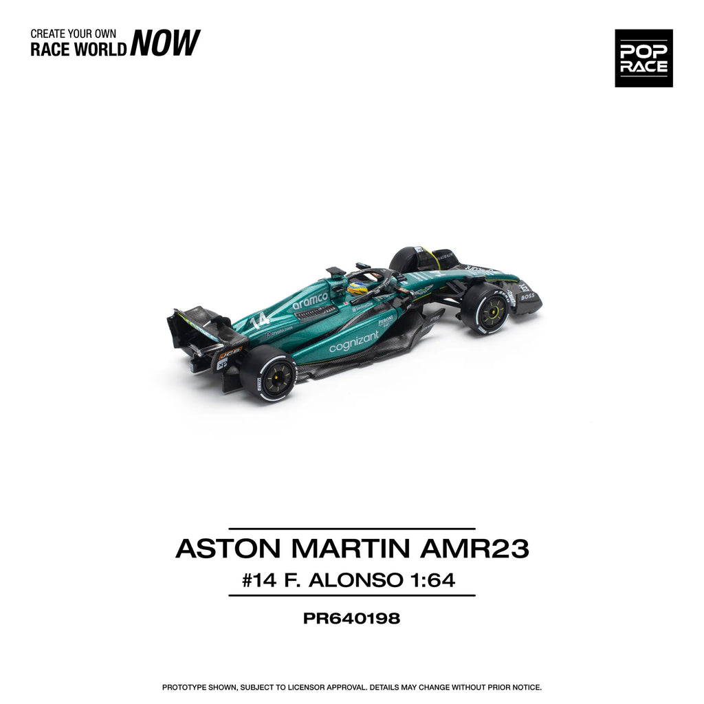 (Coming Soon) POPRACE 1/64 ASTON MARTIN AMR23 F1 #14 F. ALONSO PR640198