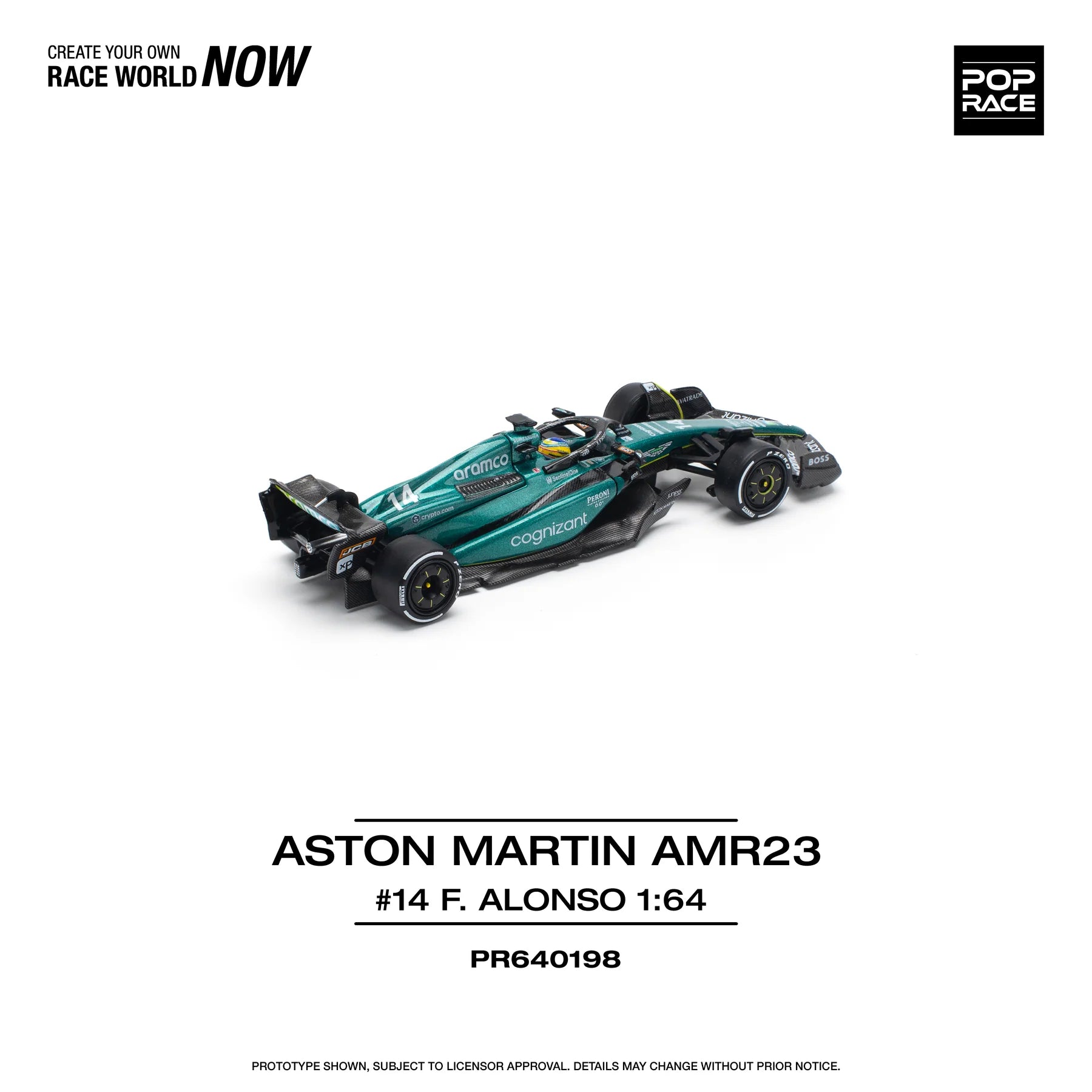 (Coming Soon) POPRACE 1/64 ASTON MARTIN AMR23 F1 #14 F. ALONSO PR640198