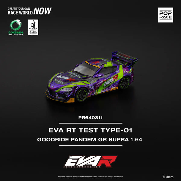 POPRACE 1:64 Toyota Supra Eva RT Test Type-01 Goodride Pandem