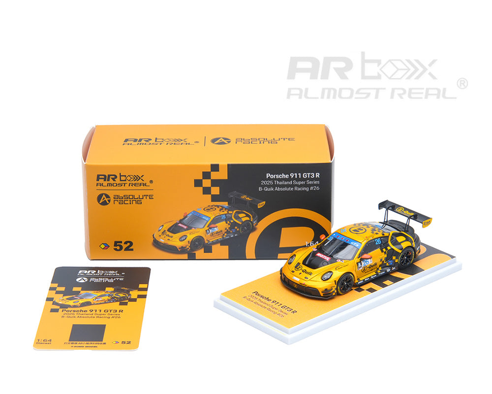(Coming Soon) Almost Real 1:64 ARbox Porsche 911 GT3 R 2025 Thailand Super Series B-Quik Absolute Racing #26 – Limited Edition