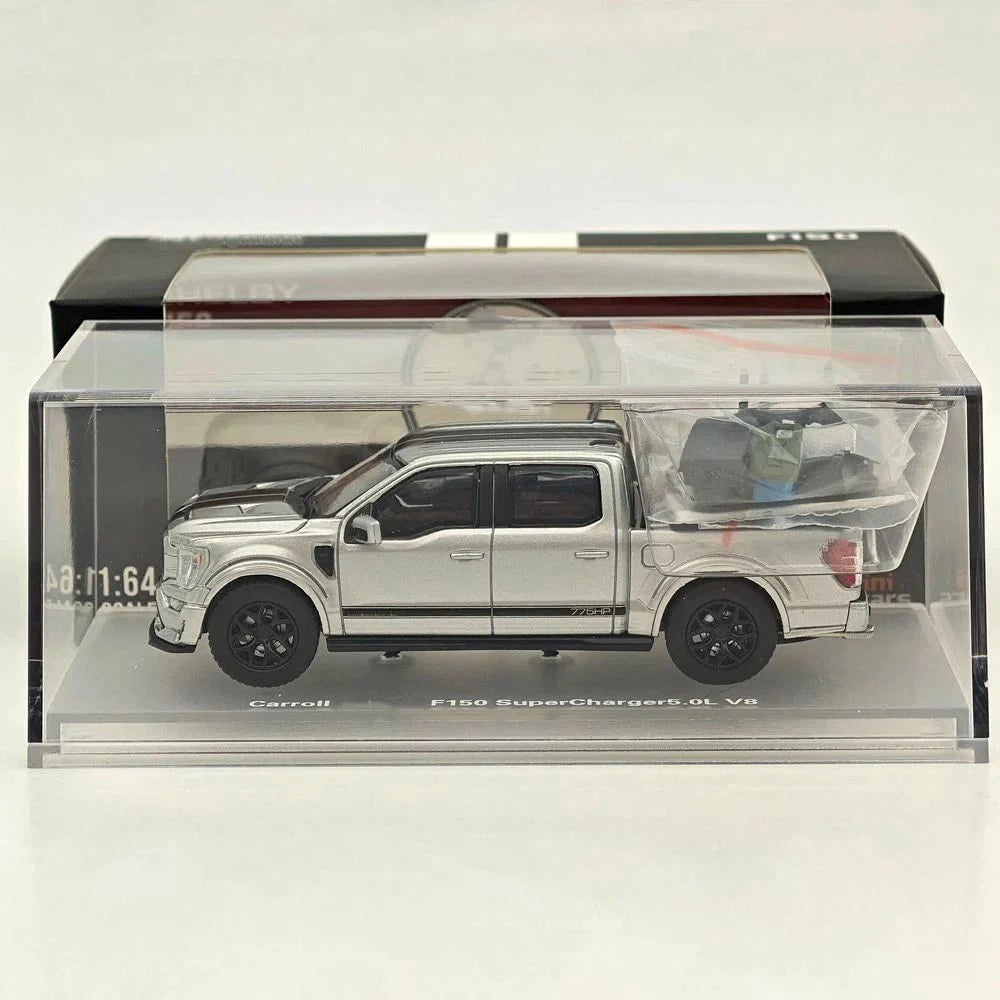 Fine Works64 x Mini Kars Carroll Shelby F-150 Pickup Truck Silver/Grey With Accessories