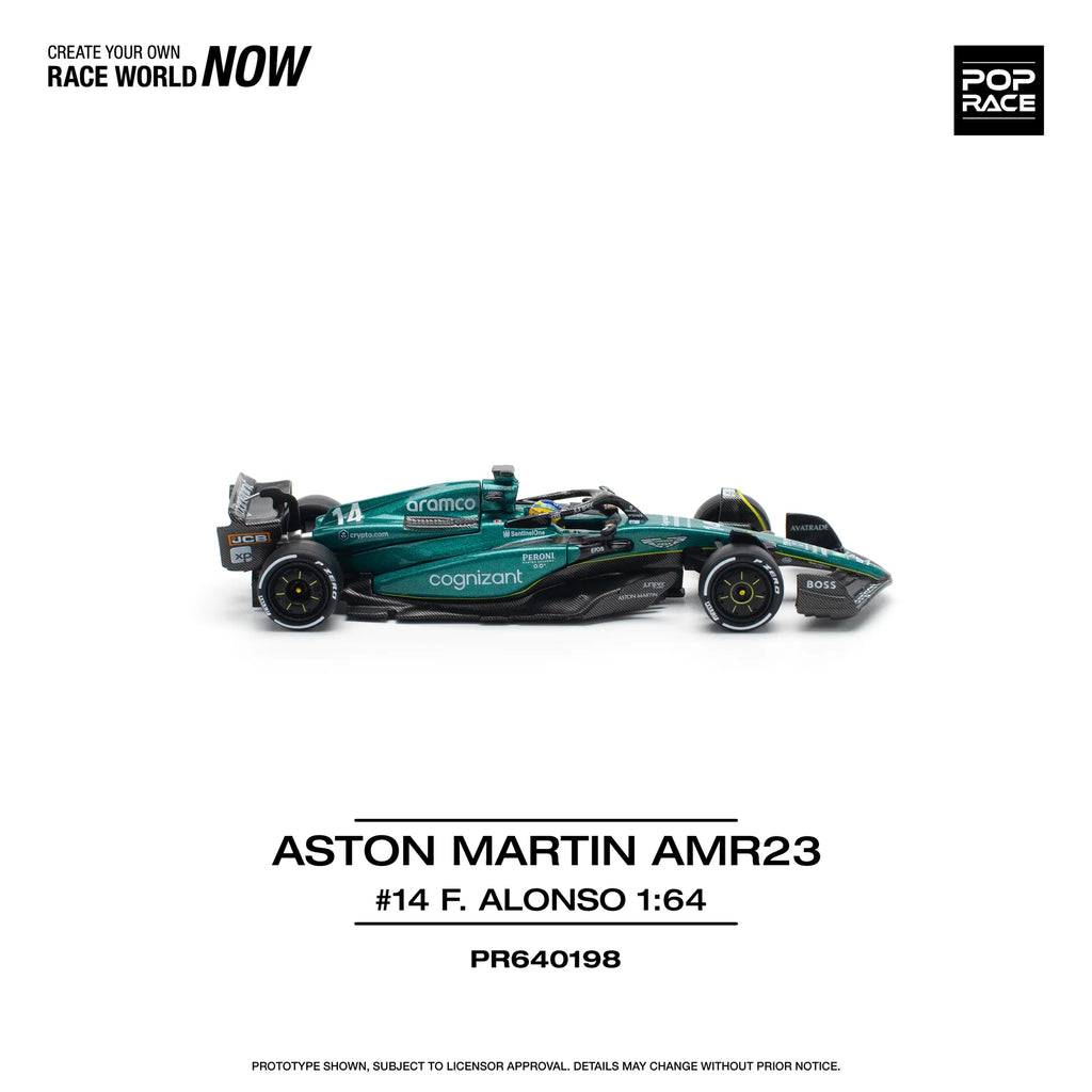 (Coming Soon) POPRACE 1/64 ASTON MARTIN AMR23 F1 #14 F. ALONSO PR640198
