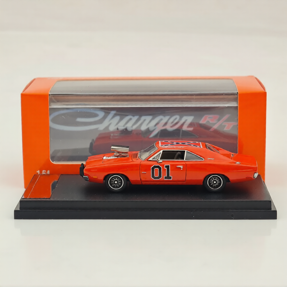 Mini Forge 1969 Charger "General Lee" W/Super Charger Diecast Metal 1/64 Scale