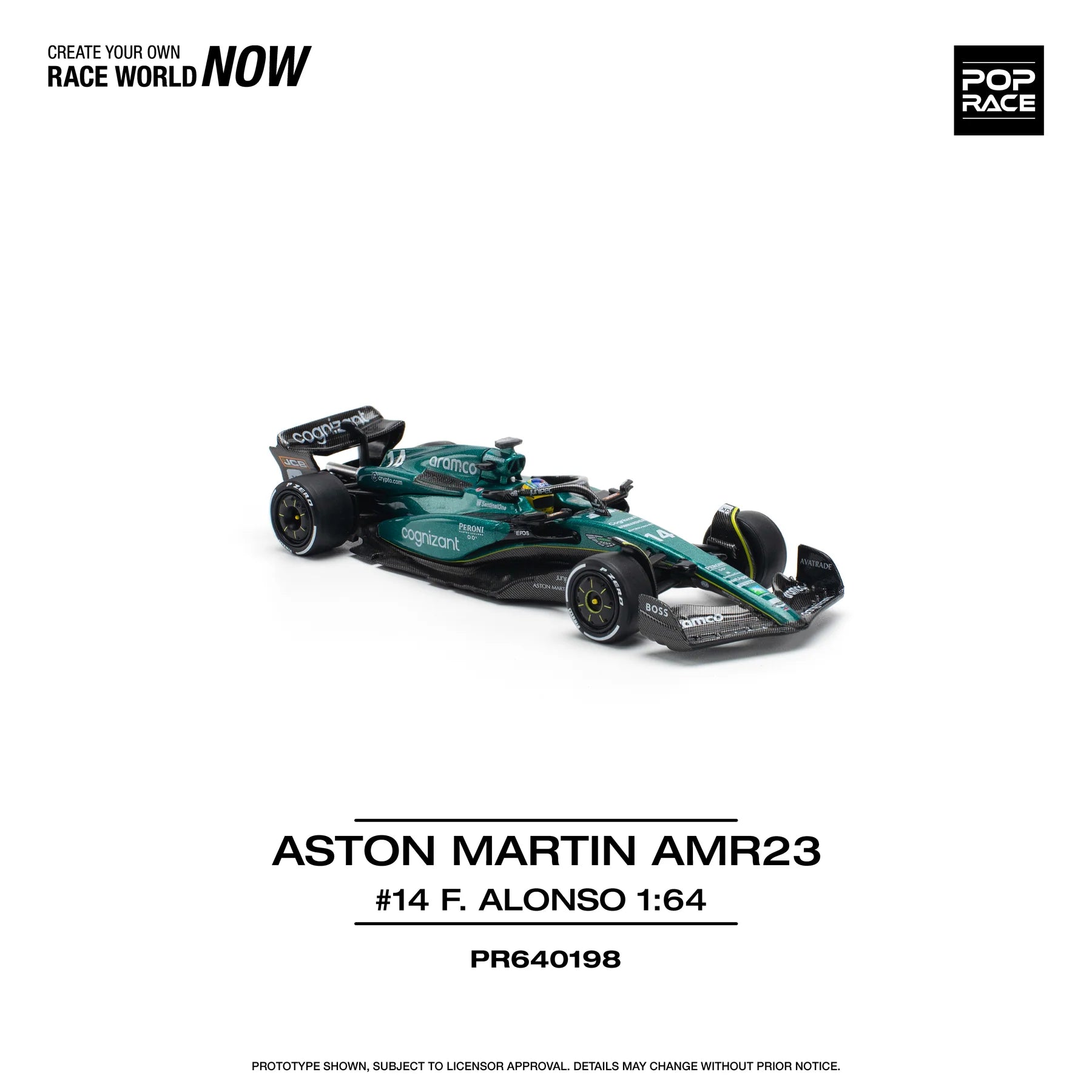 (Coming Soon) POPRACE 1/64 ASTON MARTIN AMR23 F1 #14 F. ALONSO PR640198