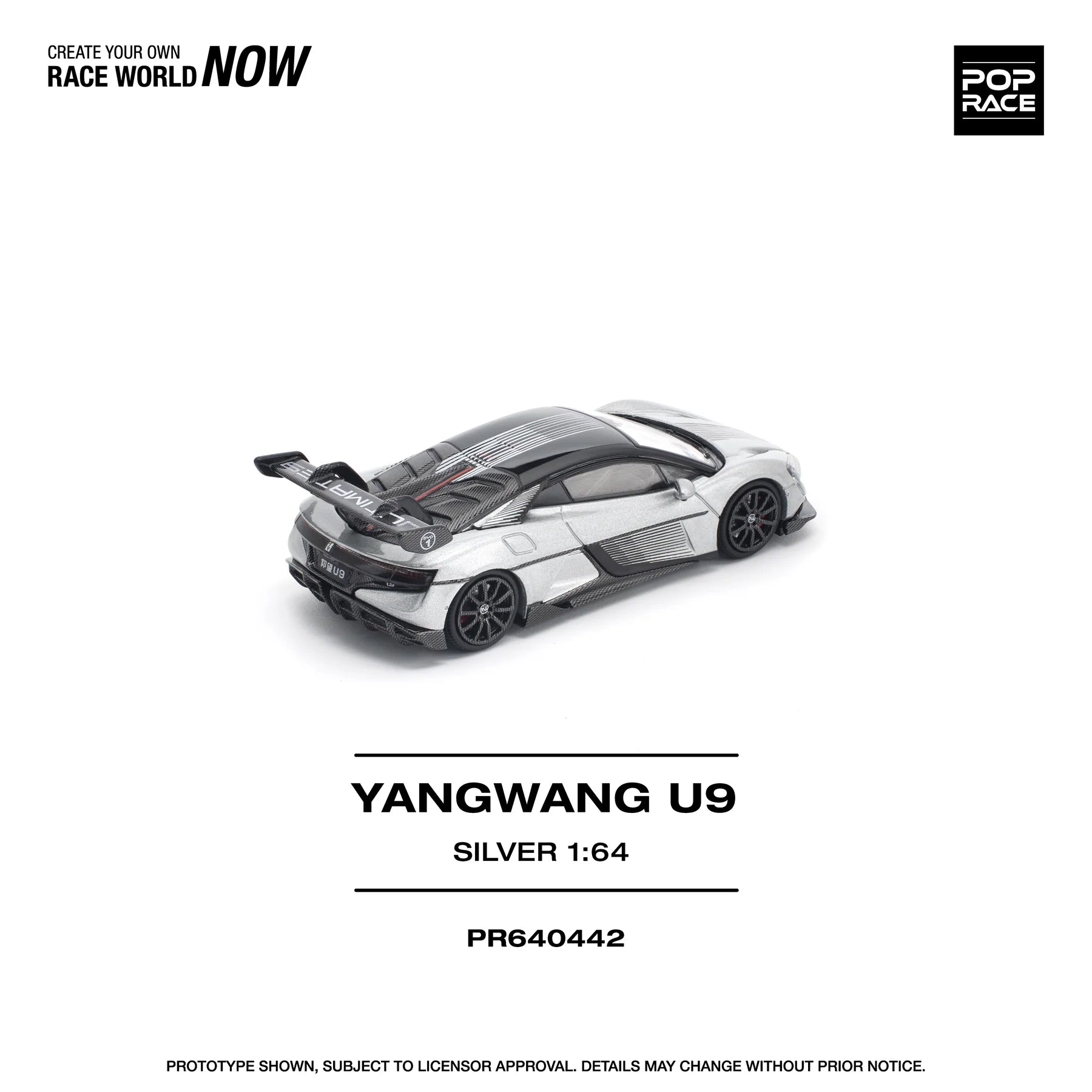 (Coming Soon) POPRACE 1/64 YANGWANG U9 - SILVER