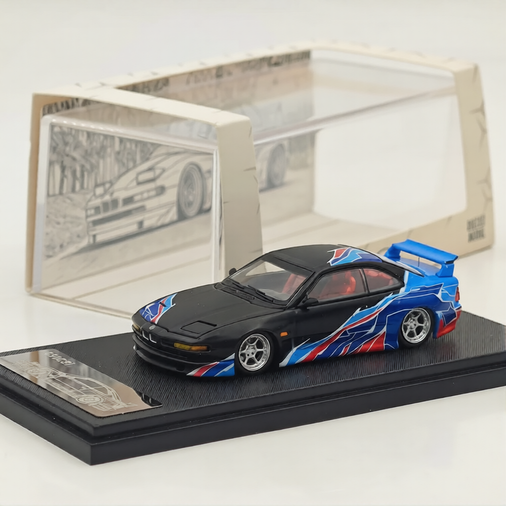 Rhino Model 1/64 850CSi E31 Black Blue Widebody Sports Model