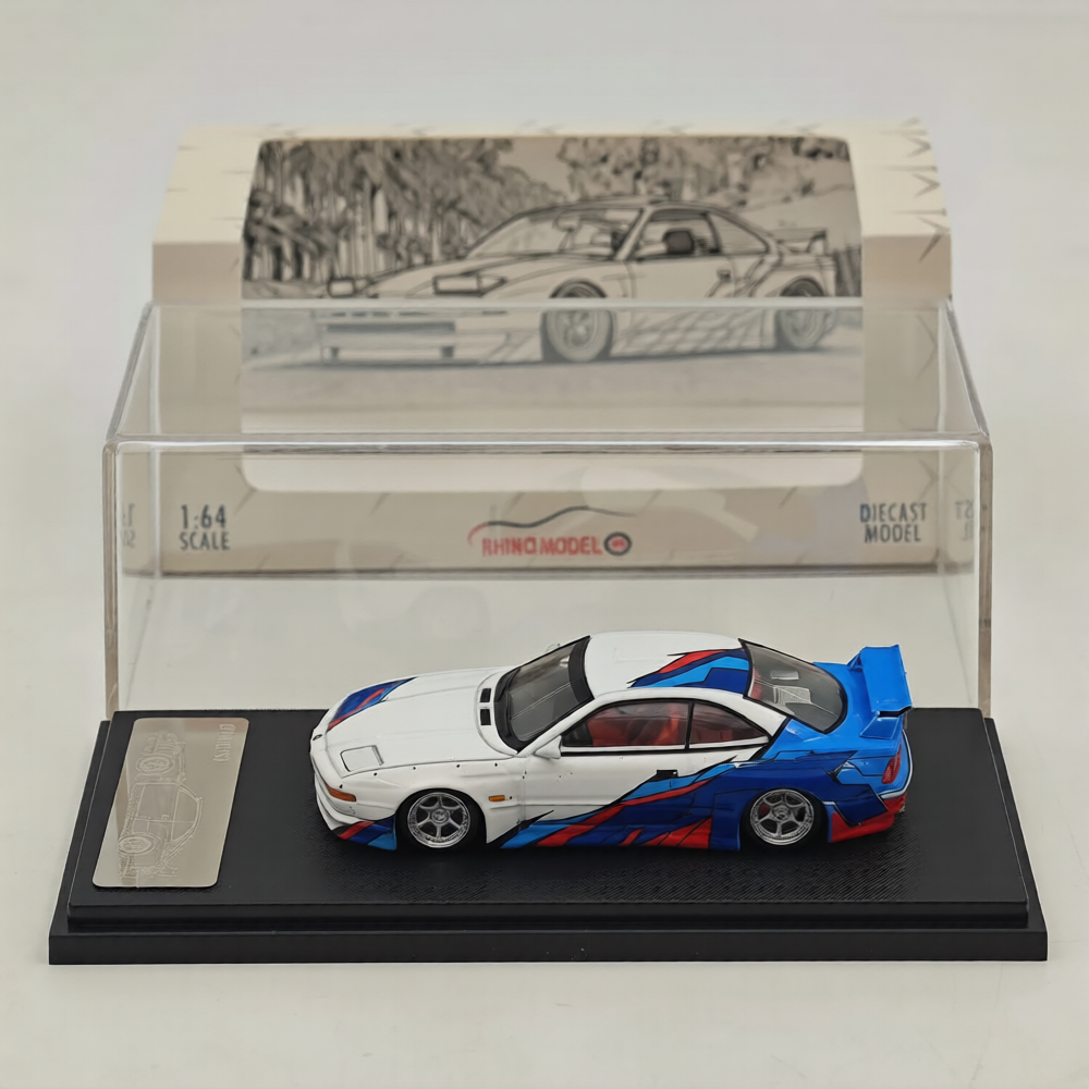 Rhino Model 1/64 850CSi E31 White Blue Widebody Sports