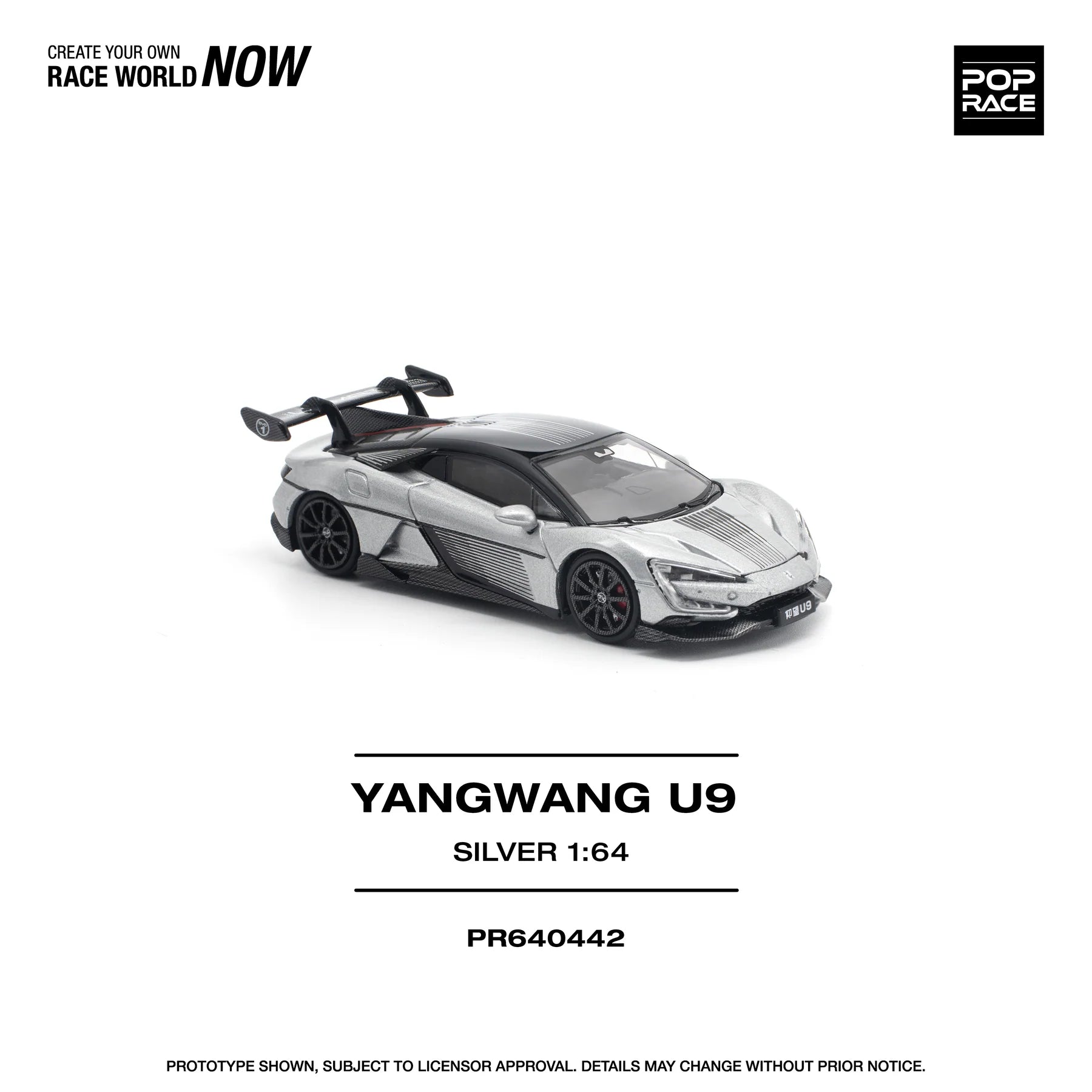 (Coming Soon) POPRACE 1/64 YANGWANG U9 - SILVER