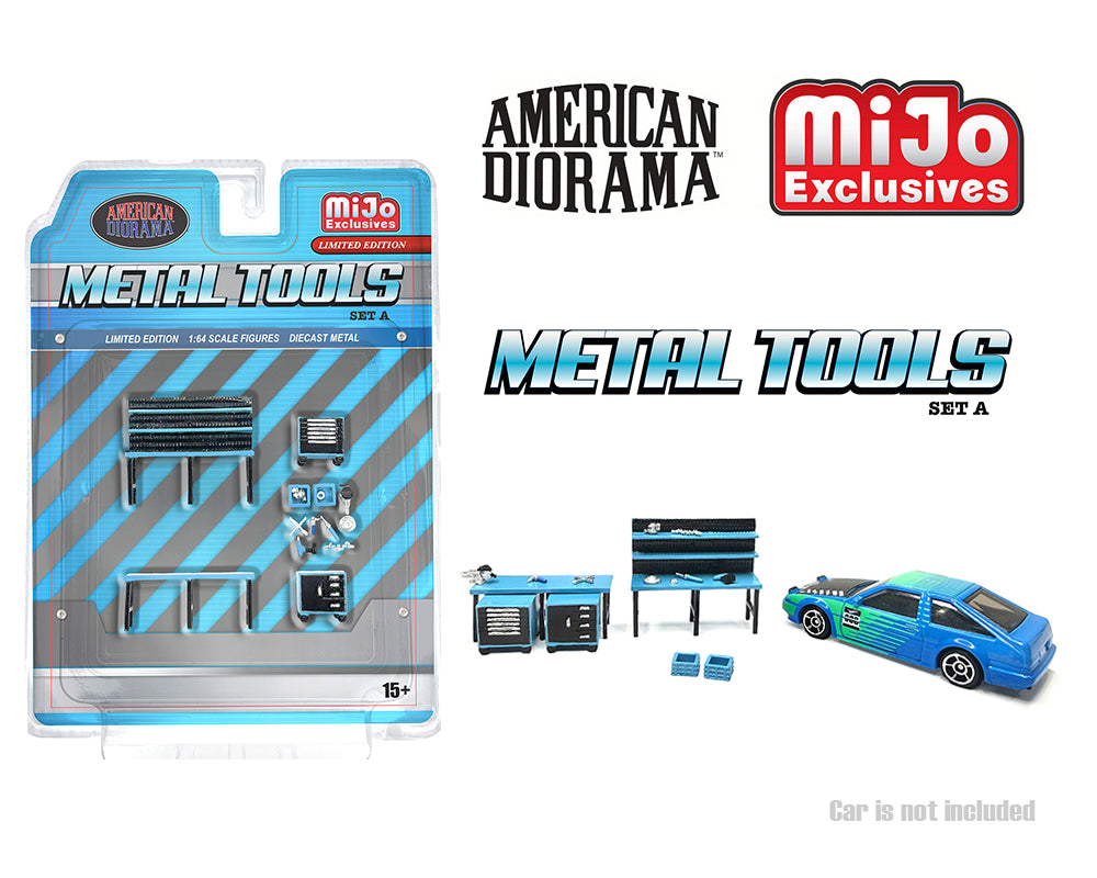 (Coming Soon) American Diorama 1:64 Metal Tools Set A Blue – Mijo Exclusives