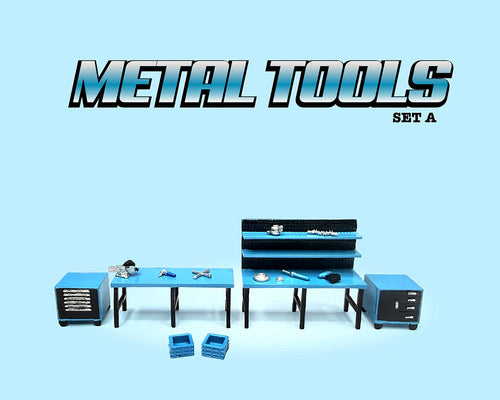 (Coming Soon) American Diorama 1:64 Metal Tools Set A Blue – Mijo Exclusives