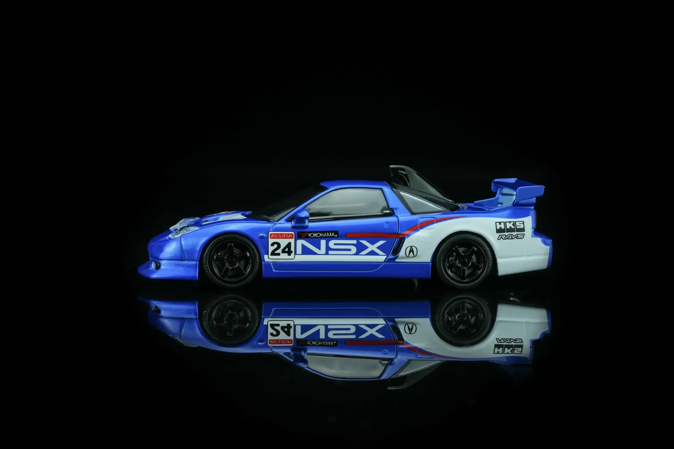 (Coming Soon) MOTORHELIX 1:64 Honda NSX-R Custom GT Look Blue & White Racing Livery