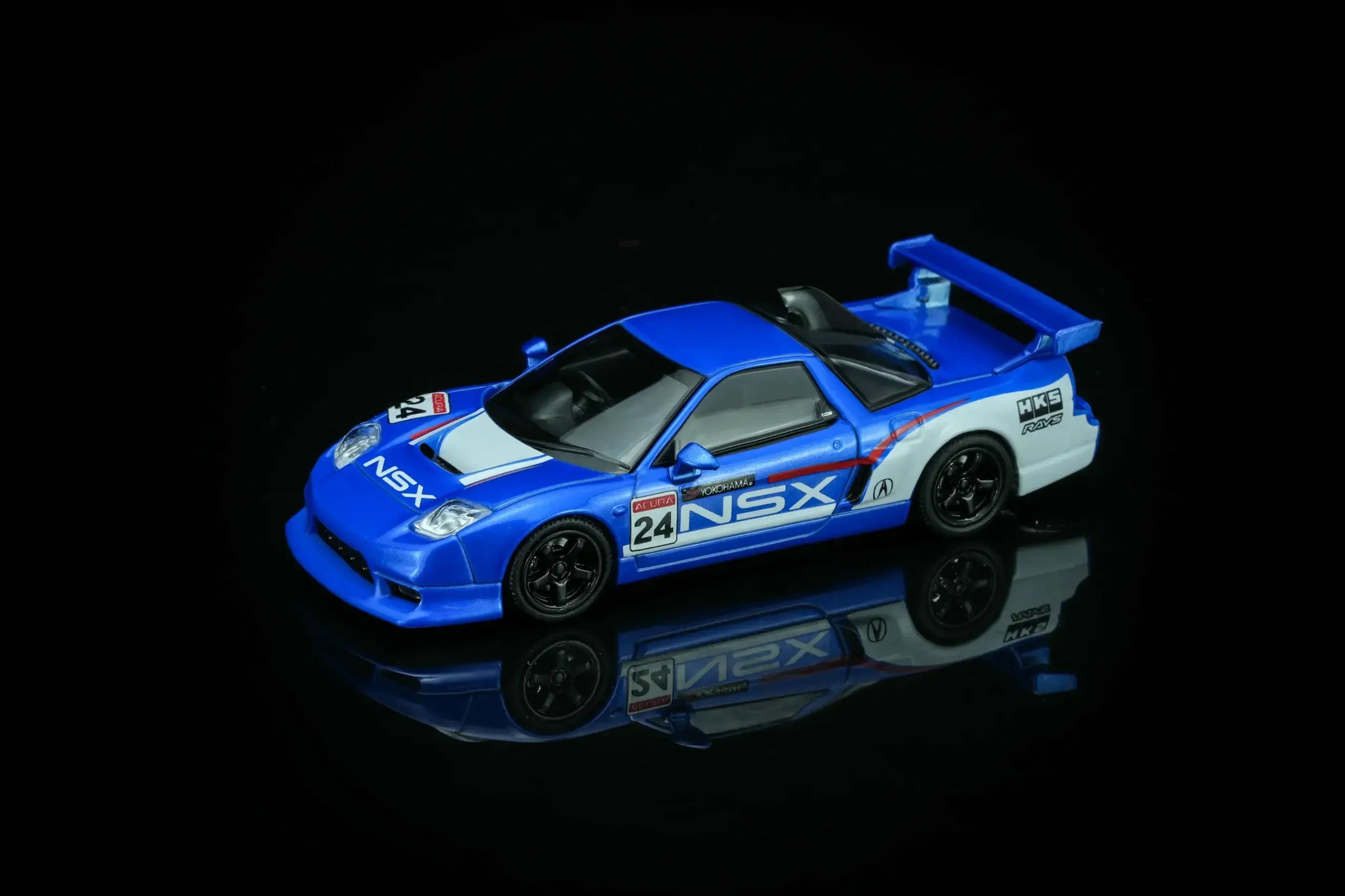 (Coming Soon) MOTORHELIX 1:64 Honda NSX-R Custom GT Look Blue & White Racing Livery