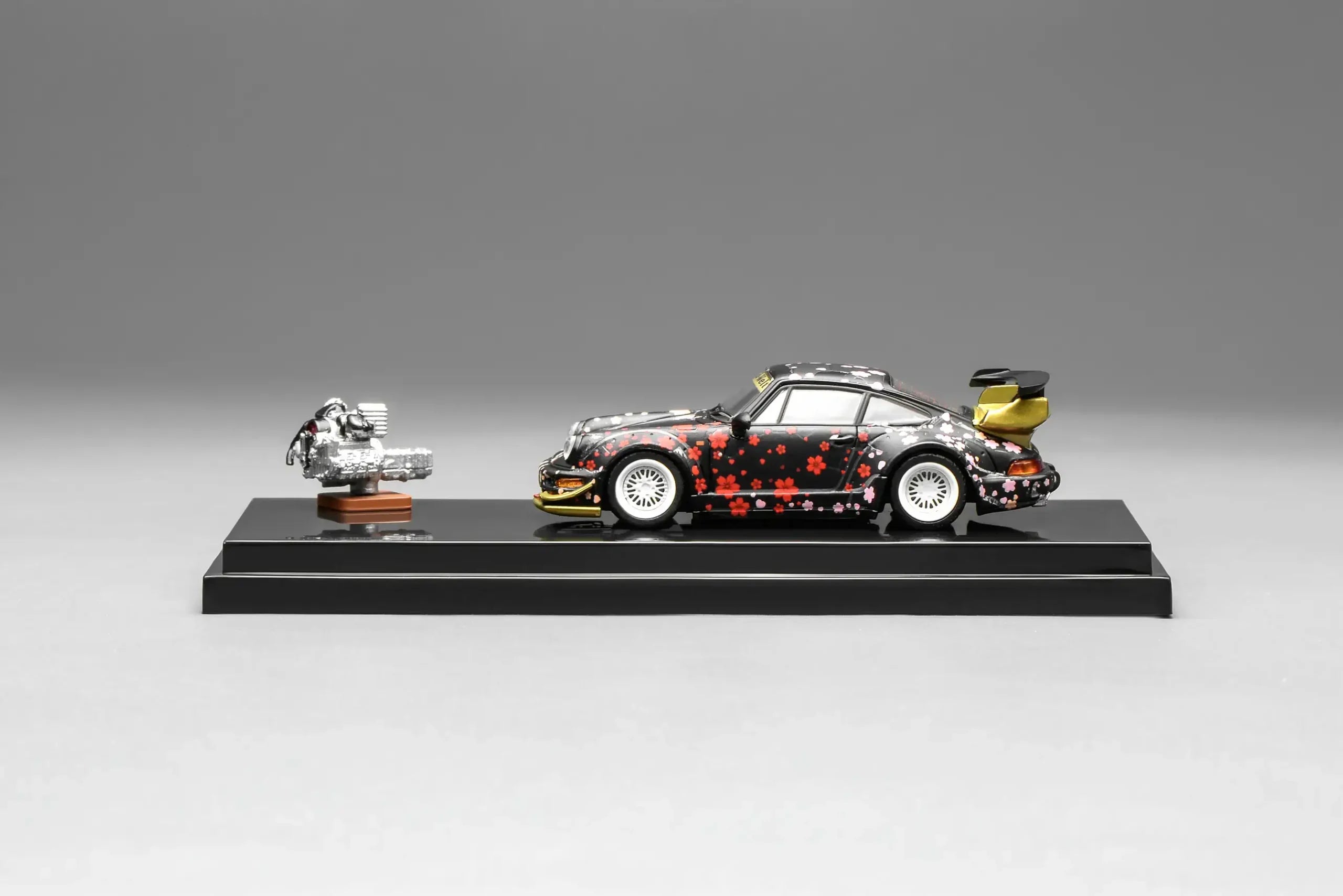 (Coming Soon) MOTORHELIX 1/64 RWB 964 Aoki Cherry Blossom with magnetic air-cooled engine