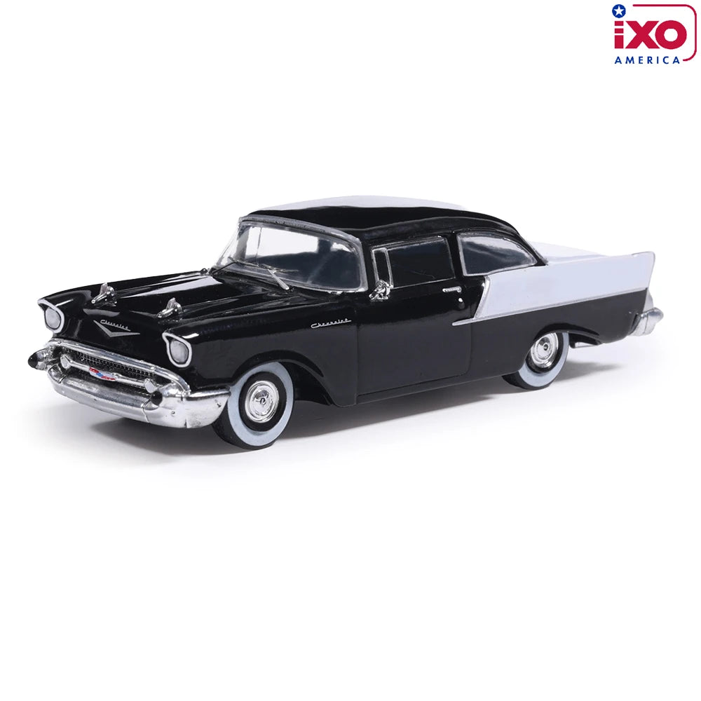 (Coming Soon) IXO America 1:64 Scale 1957 Chevrolet One-Fifty Sedan - Onyx Black and India Ivory