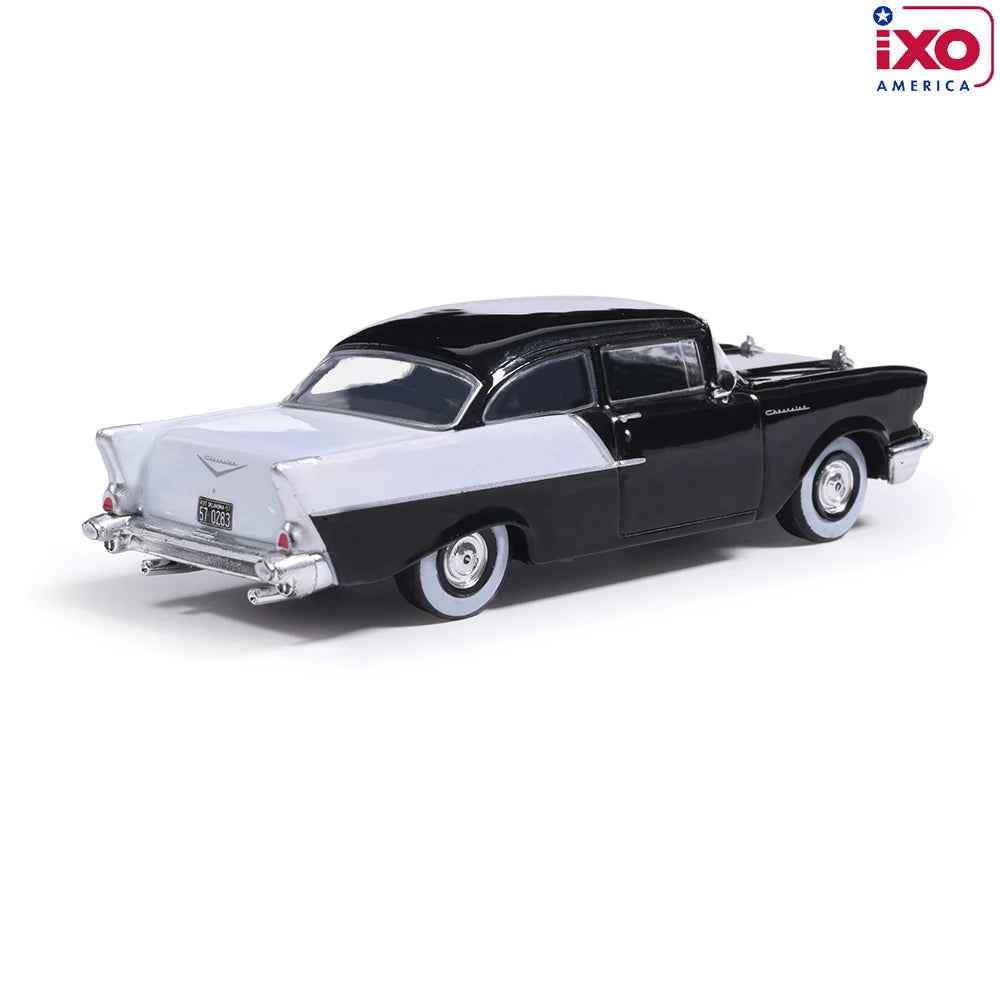 (Coming Soon) IXO America 1:64 Scale 1957 Chevrolet One-Fifty Sedan - Onyx Black and India Ivory