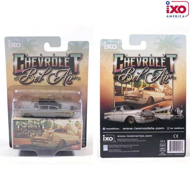 (Coming Soon) IXO America 1:64 1957 Chevrolet Bel Air - Lowrider - Gray