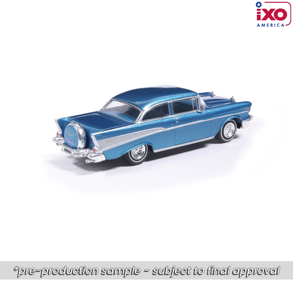 (Coming Soon) IXO America 1:64 1957 Chevrolet Bel Air Sedan with Continental Kit - Harbor Blue