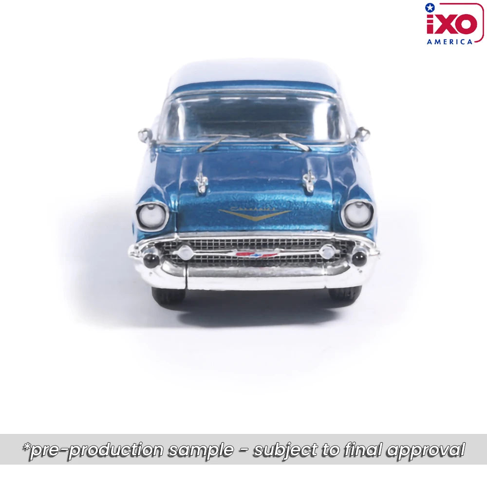 (Coming Soon) IXO America 1:64 1957 Chevrolet Bel Air Sedan with Continental Kit - Harbor Blue