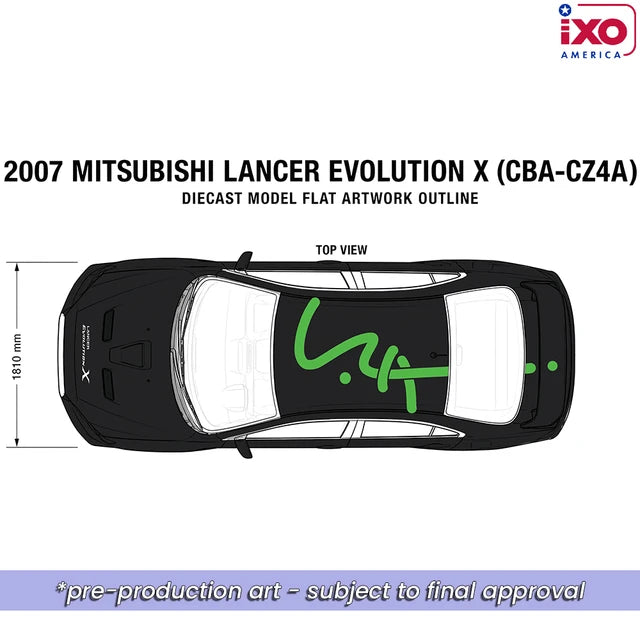 (Coming Soon) IXO America 1:64 2007 Mitsubishi Lancer Evolution X (CBA-CZ4A) - L.A. Street Edition