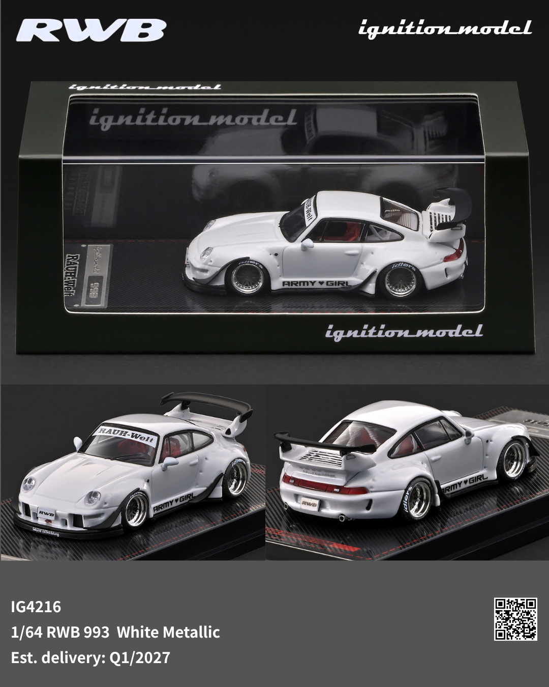 (Pre-Order) IGNITION MODEL 1/64 RWB 993 White Metallic  **DEADLINE July 11, 2026**