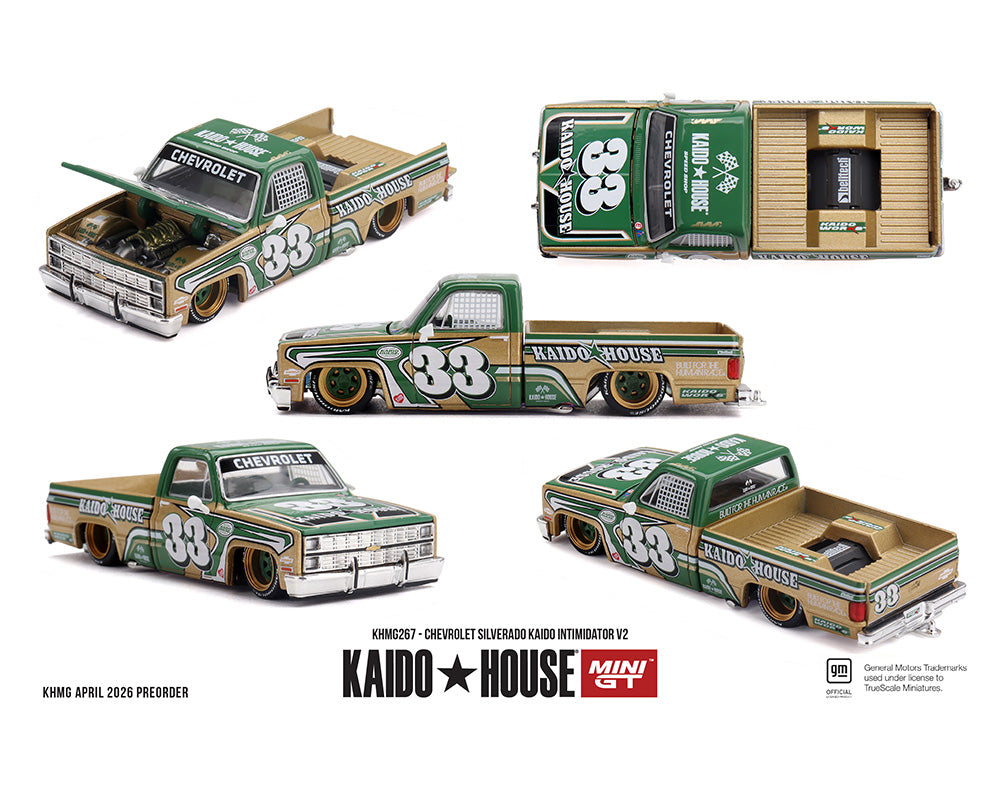 (Coming Soon) Kaido House x Mini GT Chevrolet Silverado Kaido Intimidator V2 – Beige