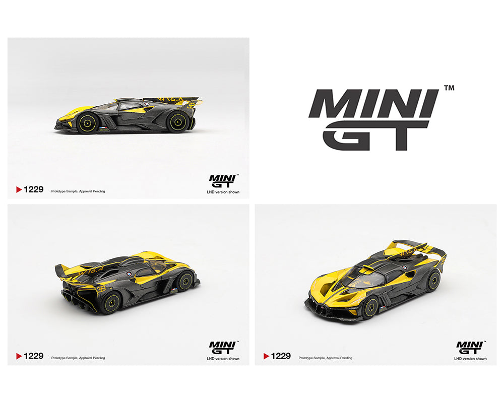 (Coming Soon) Mini GT 1:64 Bugatti Bolide – Yellow – Limited Edition