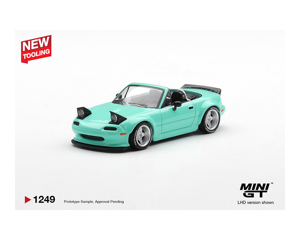 (Coming Soon) Mini GT 1:64 Mazda MX-5 (NA) Pandem – Mint Green – Limited Edition