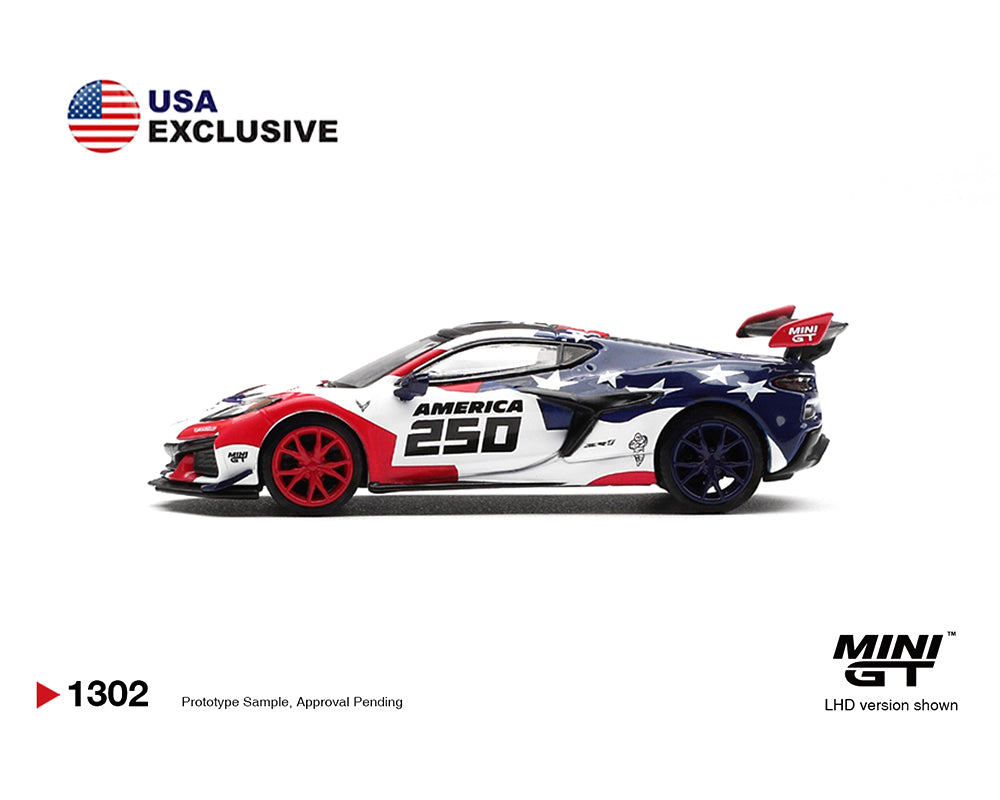 (Coming Soon) Mini GT 1:64 Chevrolet Corvette ZR1 America 250 USA Exclusive LHD- Limited Edition – Mijo Exclusives