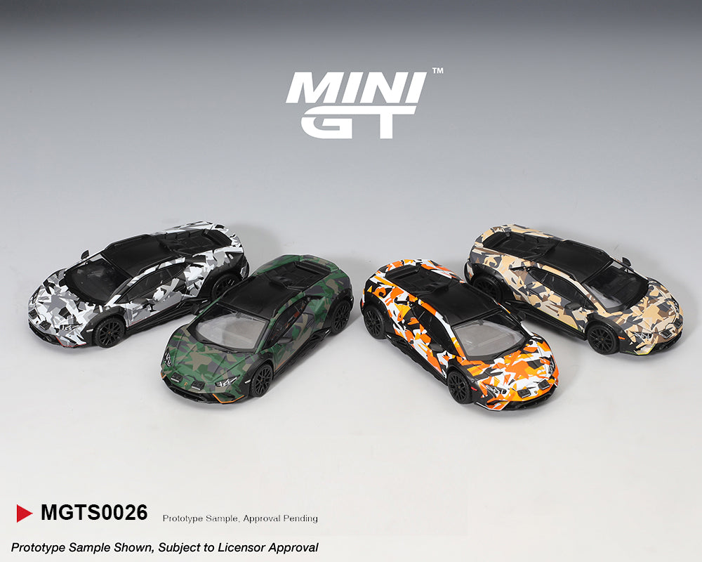 (Coming Soon) Mini GT 1:64 Lamborghini Huracán Sterrato All Terrain Set of 4 – Special Edition