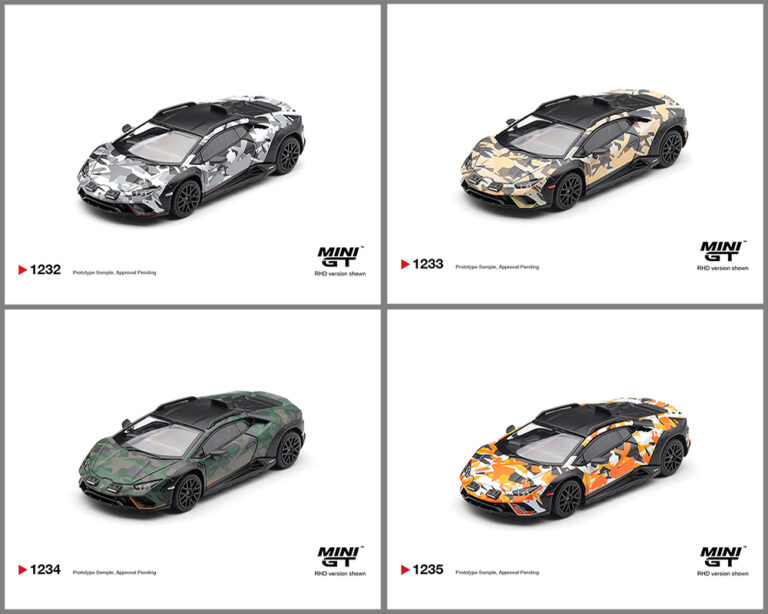 (Coming Soon) Mini GT 1:64 Lamborghini Huracán Sterrato All Terrain Set of 4 – Special Edition