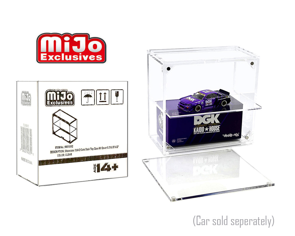 Showcase 1:64 2-Car Desk Top Collector Display Case (5″x2.5″x4.75″) – MiJo Exclusives