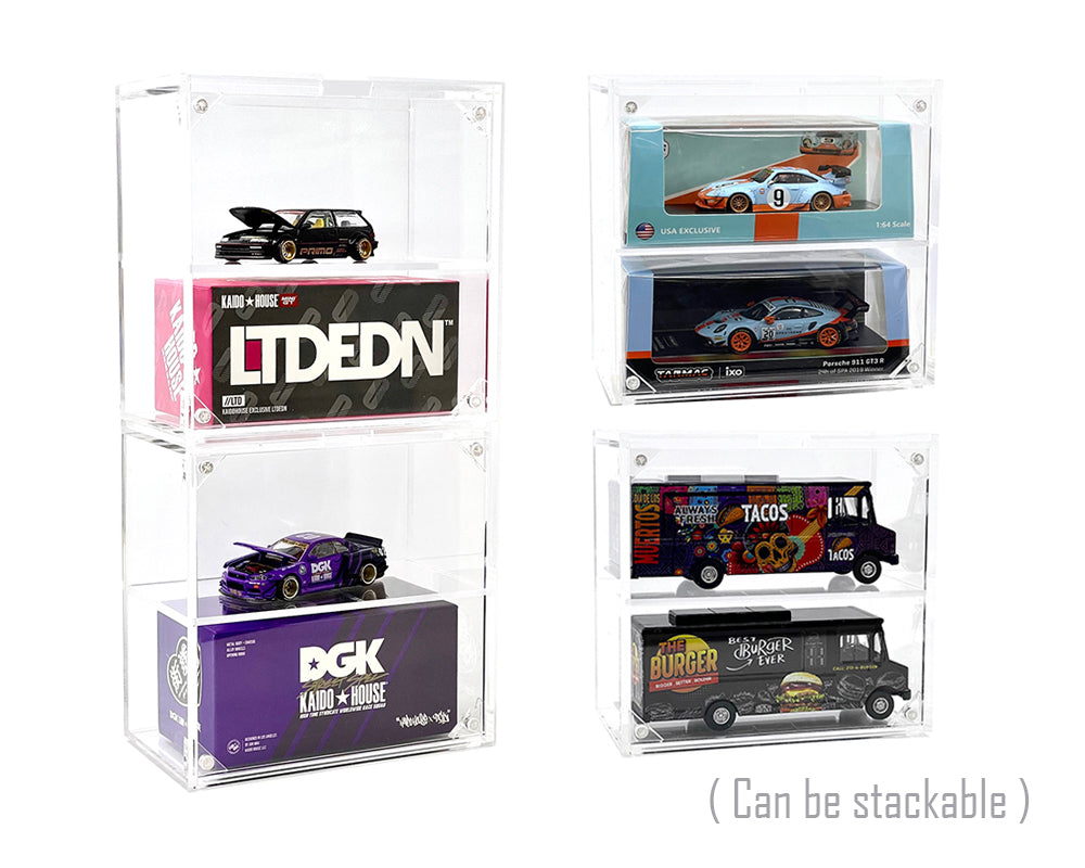 Showcase 1:64 2-Car Desk Top Collector Display Case (5″x2.5″x4.75″) – MiJo Exclusives