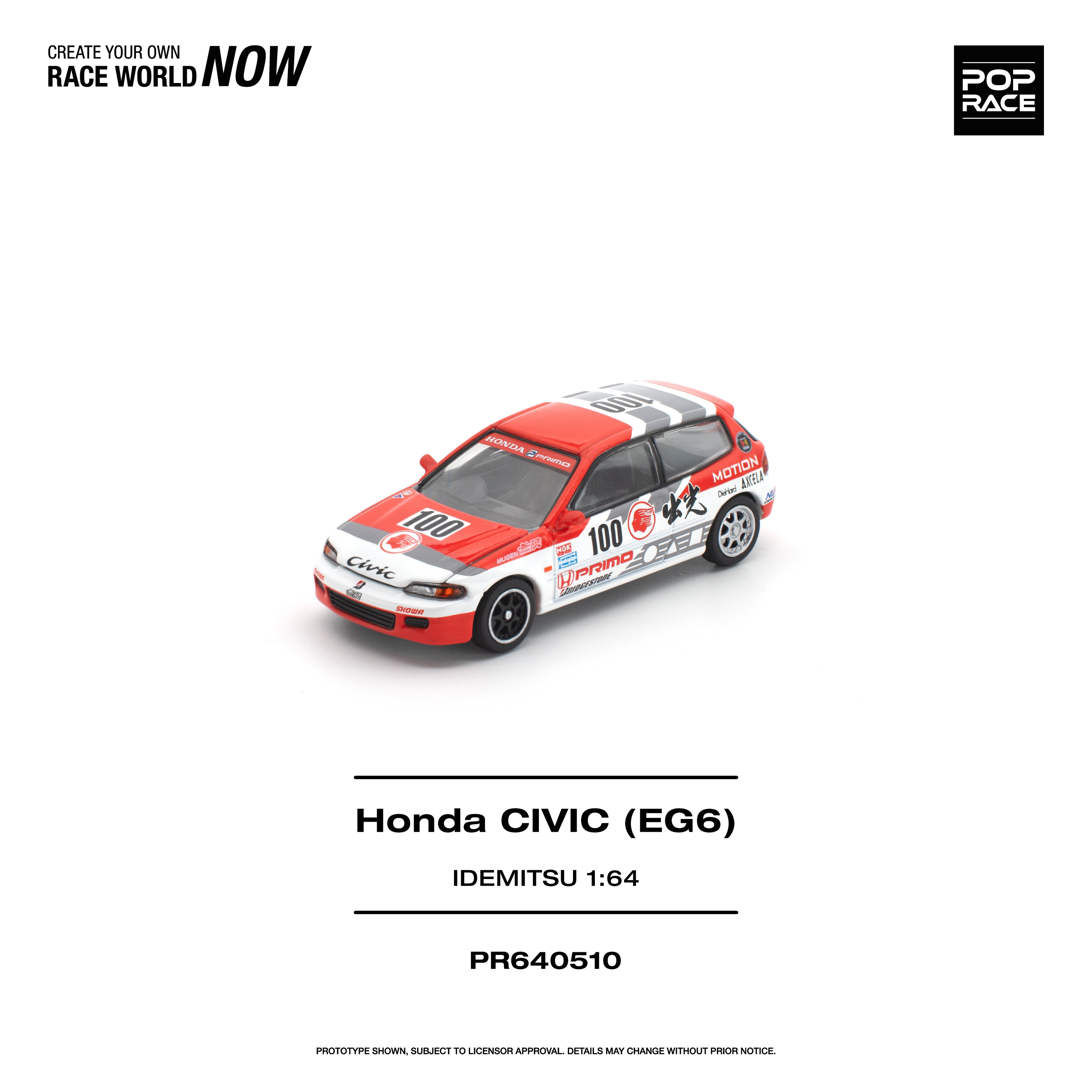 (Coming Soon) POPRACE 1/64 HONDA CIVIC (EG6) IDEMITSU MOTION INFINITE