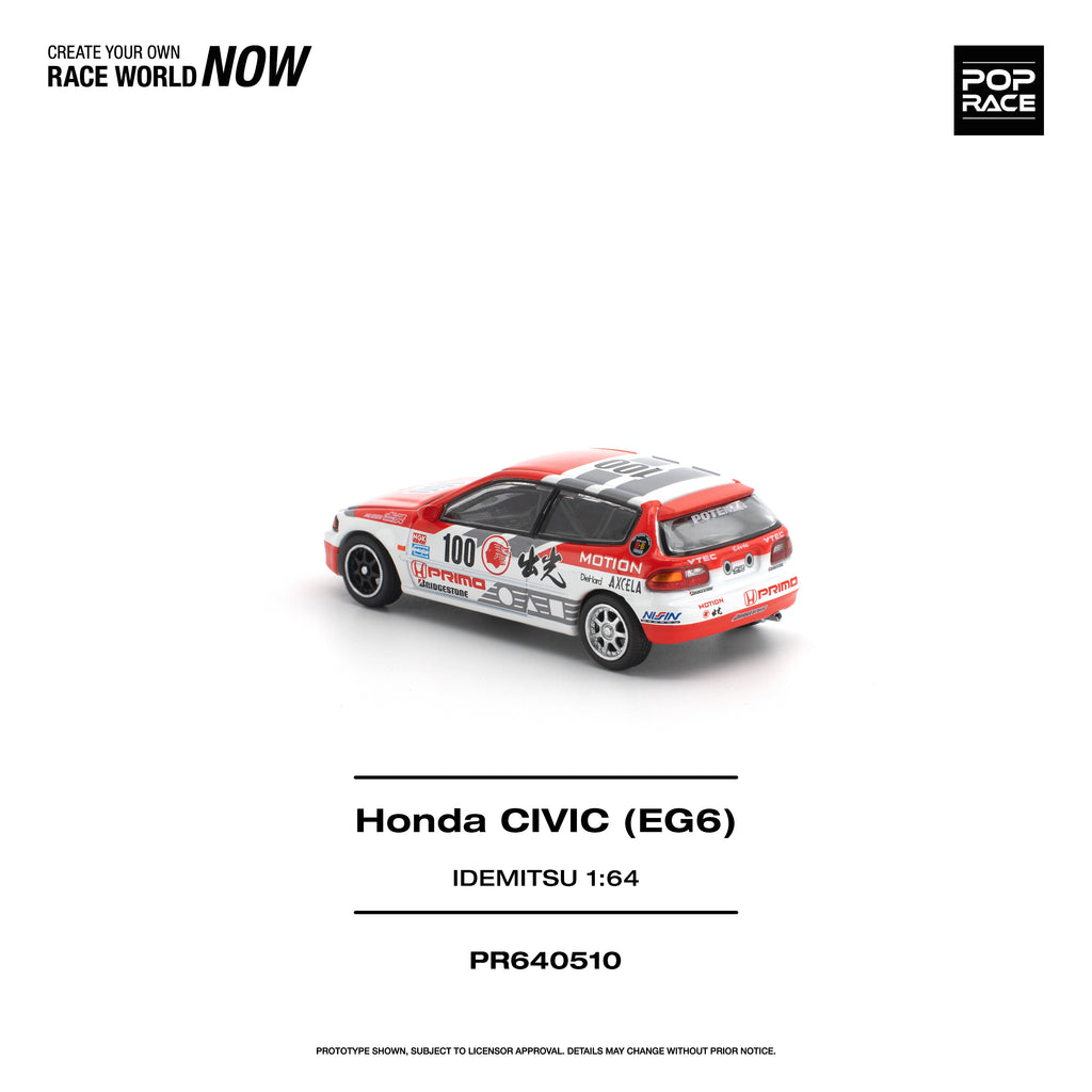 (Coming Soon) POPRACE 1/64 HONDA CIVIC (EG6) IDEMITSU MOTION INFINITE