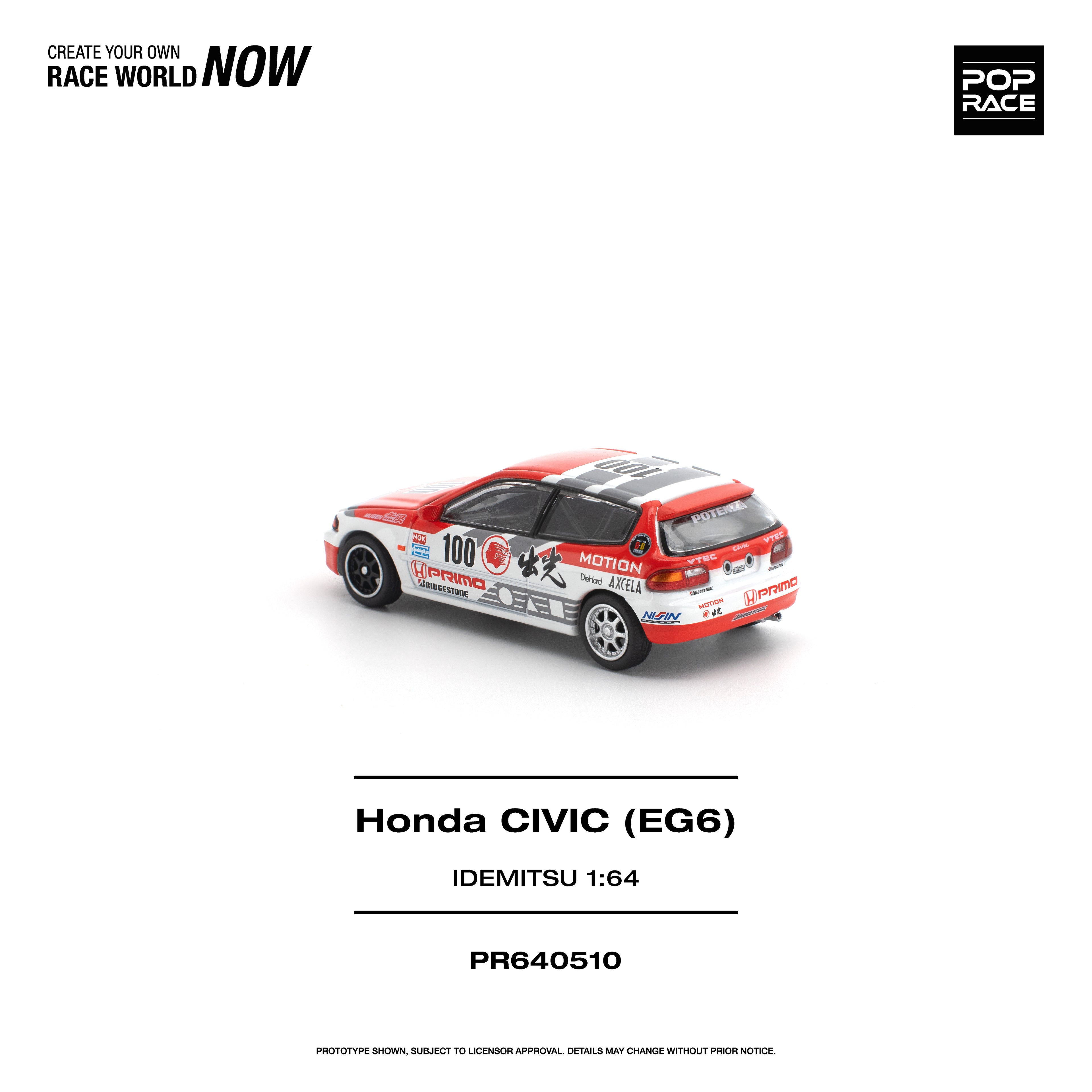 (Coming Soon) POPRACE 1/64 HONDA CIVIC (EG6) IDEMITSU MOTION INFINITE