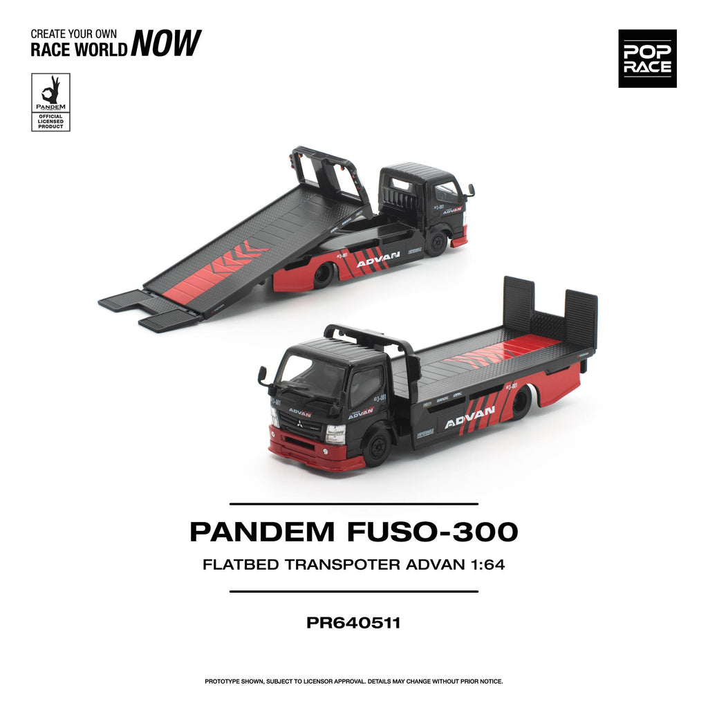 (Coming Soon) POPRACE 1/64 PANDEM FUSO 300 FLATBED TRANSPORTER ADVAN
