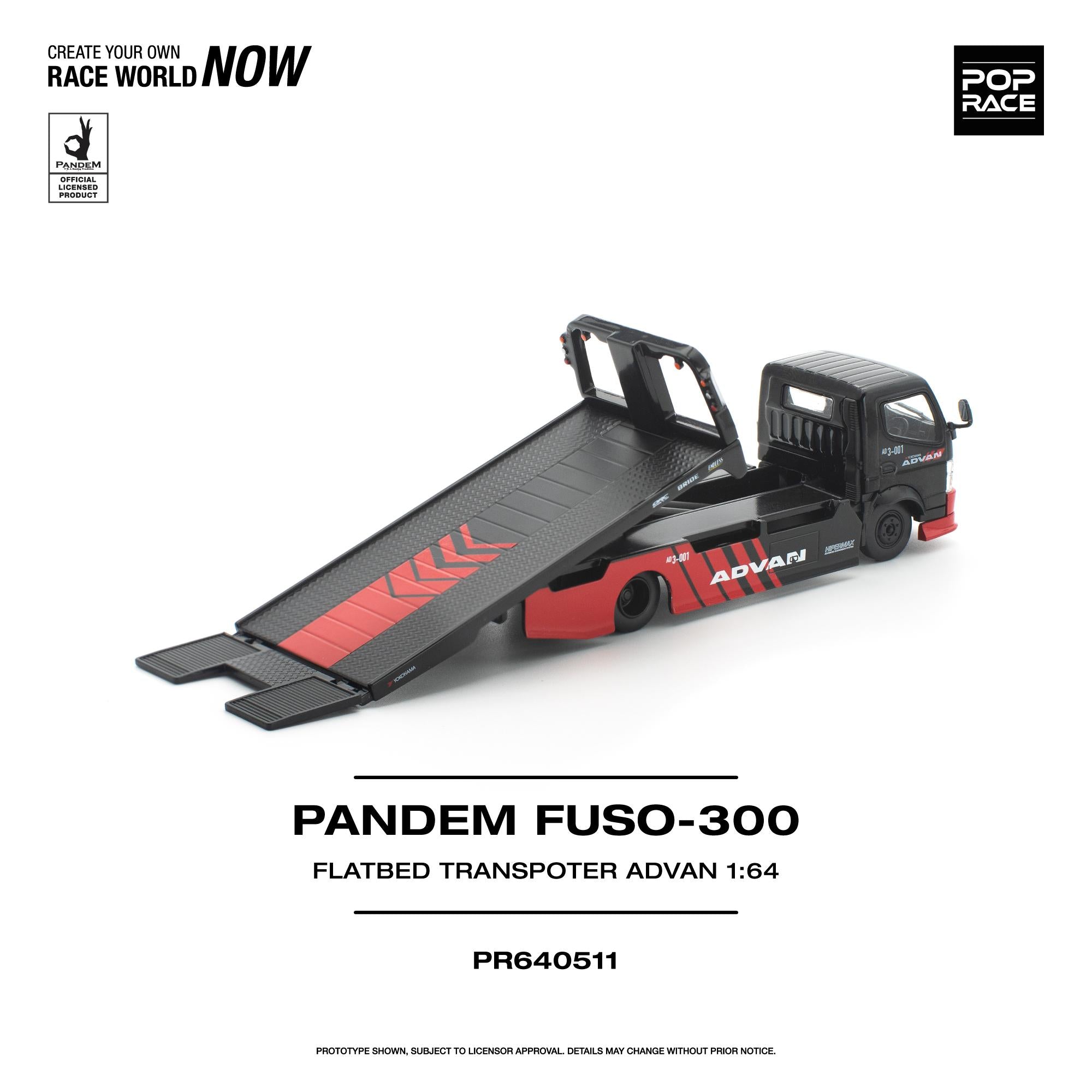 (Coming Soon) POPRACE 1/64 PANDEM FUSO 300 FLATBED TRANSPORTER ADVAN