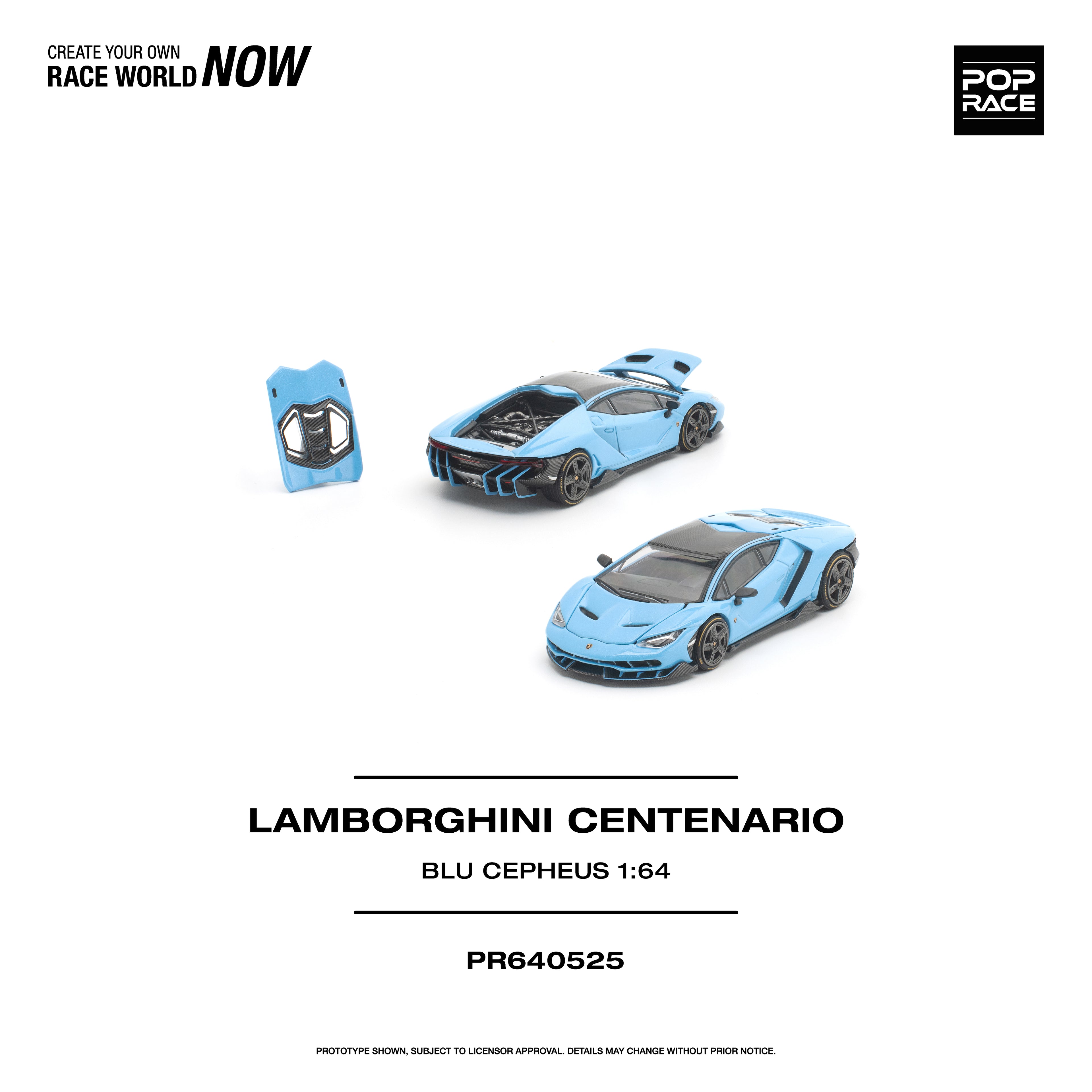 (Coming Soon) POPRACE 1/64 LAMBORGHINI CENTENARIO - BLU CEPHEUS