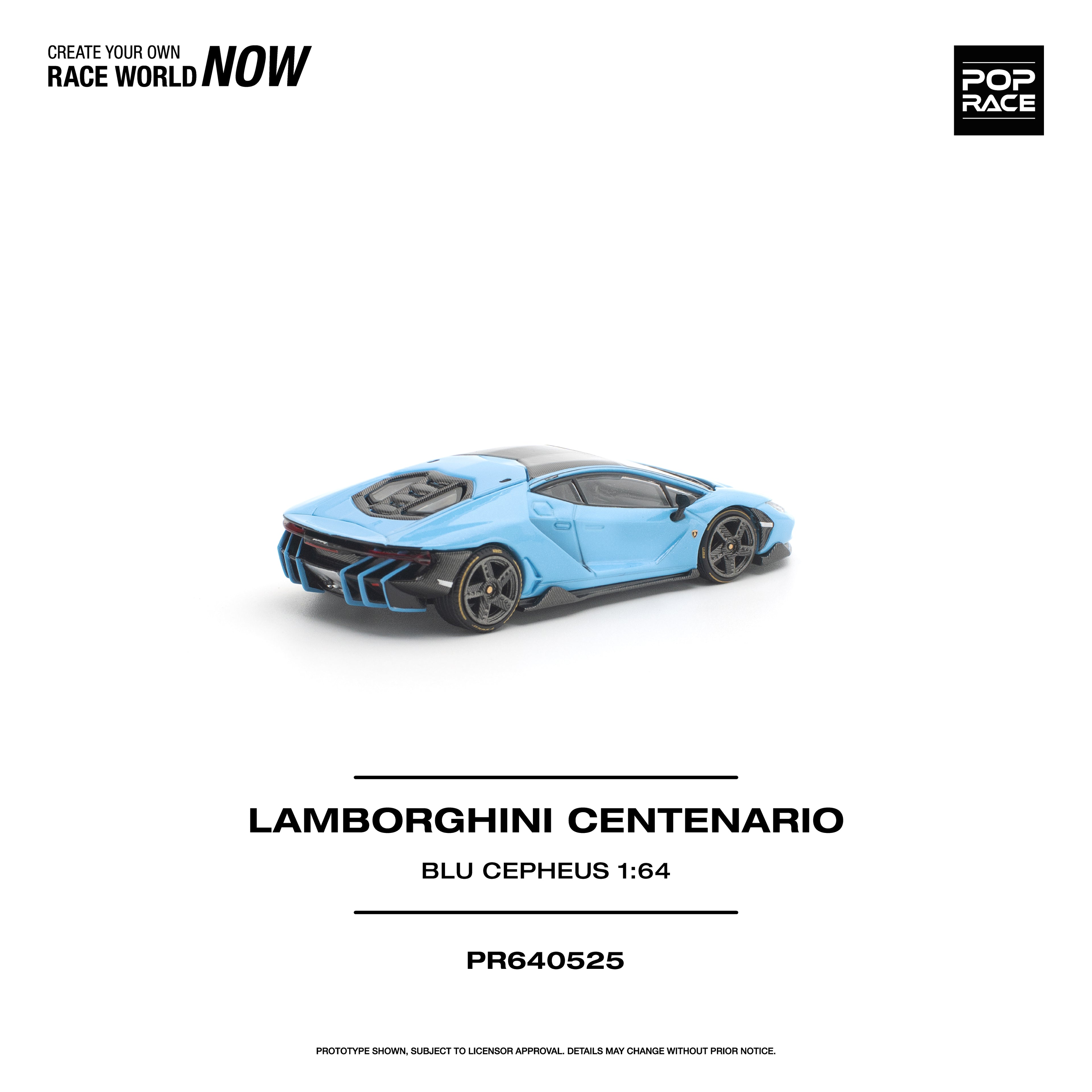 (Coming Soon) POPRACE 1/64 LAMBORGHINI CENTENARIO - BLU CEPHEUS