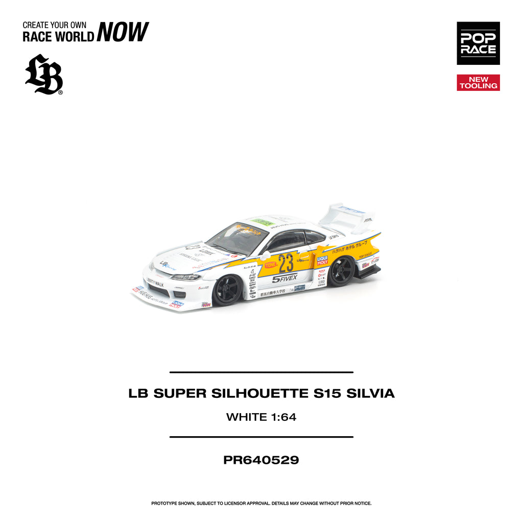 (Coming Soon) POPRACE 1/64 LB Super Silhouette S15 Silvia - WHITE